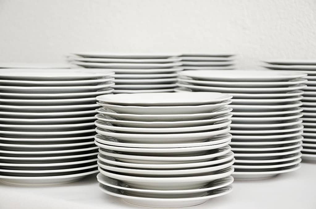 plate, stack, dishes