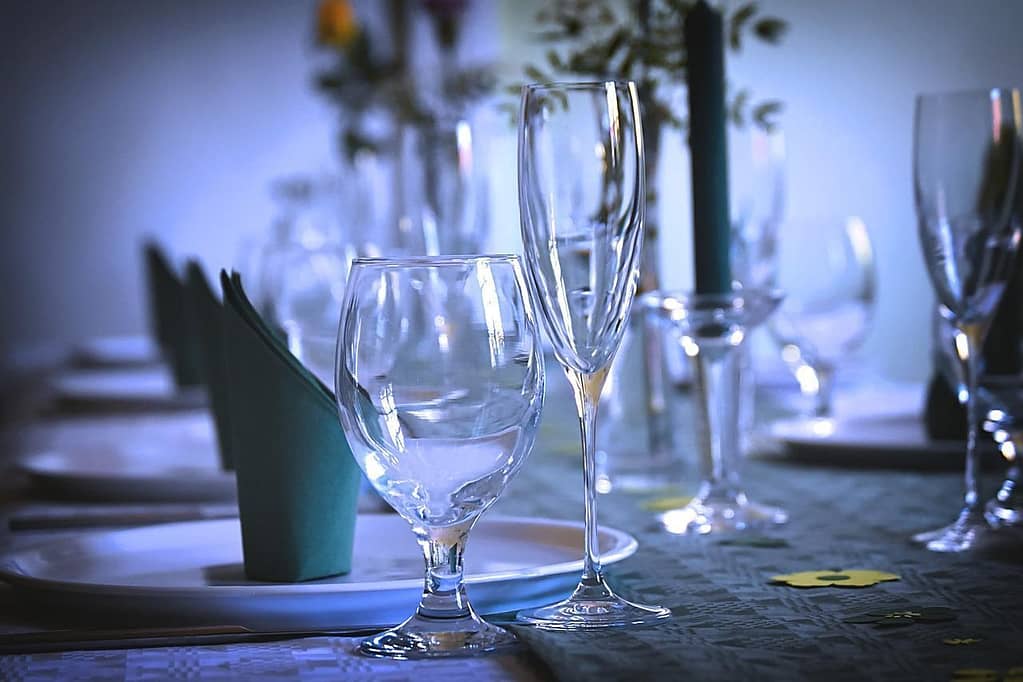 table setting, table arrangement, tableware